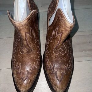 Ariat Brown Ankle Boots with Distressed Leather